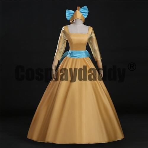 New Anastasia Princess Yellow Girls Long Party Dress Cosplay Costumes