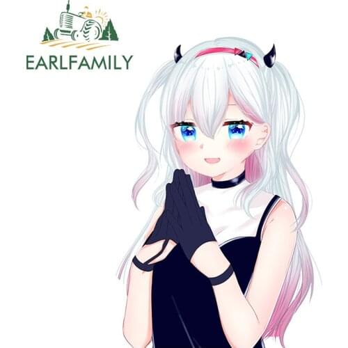 EARLFAMILY 13cm x 11.3cm for Anime Girl Personality Creative Car Stickers DIY Anime Graffiti Camper Sticker Body for Car Decal