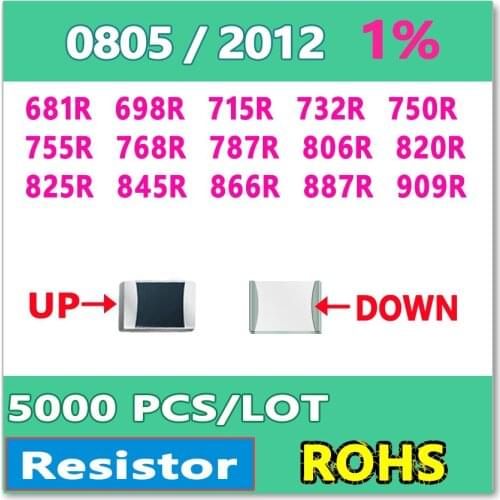 JASNPROSMA OHM 0805 F 1% 5000pcs 681R 698R 715R 732R 750R 755R 768R 787R 806R 820R 825R 845R 866R 887R 909R smd 2012 Resistor