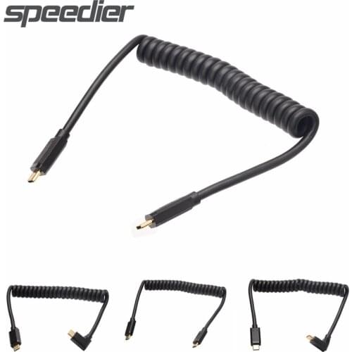 Spring Retractable Charging Cable Type C Micro USB Flexible Elastic Stretch Charger Cable Data Sync Cable Type-C Kable Android