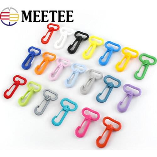 Meetee 10/30pcs 20/25mm Plastic Buckles Rotating Dog Carbines Lobster Buckle DIY Strap Hang Snap Clip Hook Bag Parts Accessories