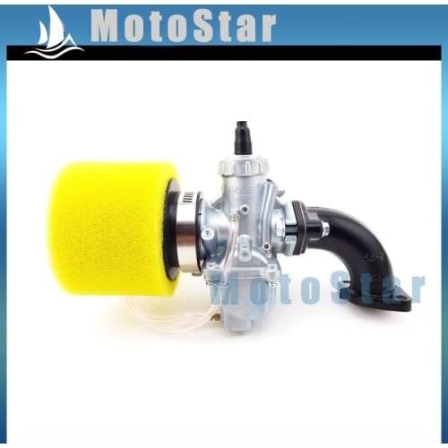 26mm Molkt Carburetor Carb + Yellow 45mm Air Filter Mainfold Intake For 140cc 150cc 160cc Engine Chinese Pit Dirt Motor Bike