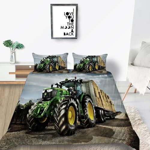 King Size Bedding Set Tractor Cool Hot Sale Duvet Cover For Boys Queen Twin Full Double Single 3D Print Bed Set Comfortable