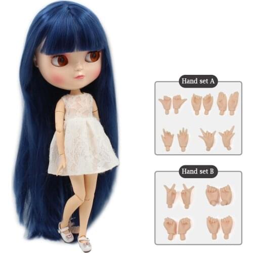 ICY DBS DOLL small breast azone body 280BL6221 blue straight hair with bangs 30cm
