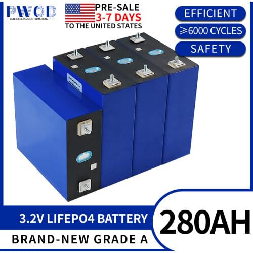 PWOD 16PCS NEW 3.2V 200Ah Lifepo4 rechargeable battery for DIY 12V 24V Solar storage system EV RV power EU US tax free