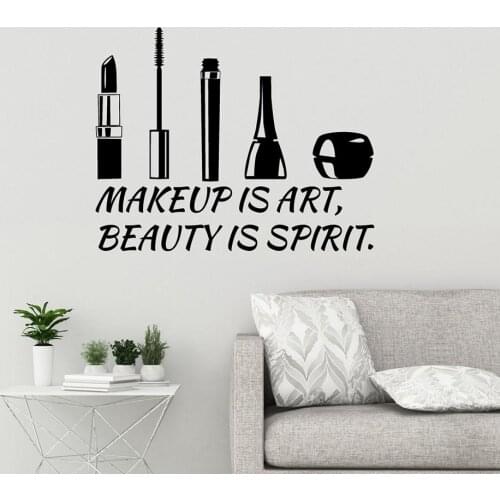 Makeyes Makeup Beauty Wall Sticker Salon Barbershop Studio Wall Decal Beauty Lips Salon Makeup Wall Sticker Vinyl Design Q296