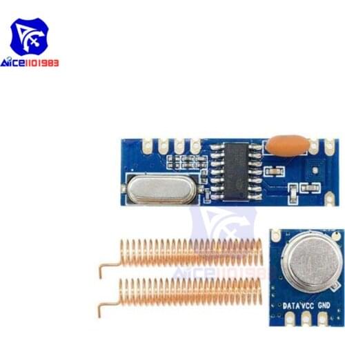 Diymore 433MHz ASK Wireless Remote Control Transmitter & Receiver Module STX882+SRX882 with Copper Spring Antenna