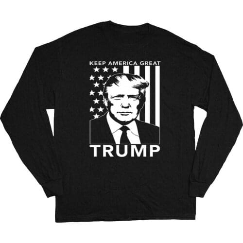 Trump 2020 Men T-shirt Mens Graphic Tees Long Sleeve Tshirt Keep America Great