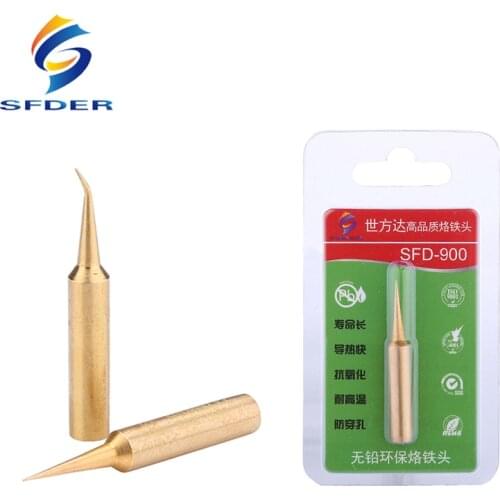 Pure Copper Soldering Tip Fingerprint Fly Line Maintenance 900M-T Welding Sting Solder Iron Tips PCB BGA Soldering Tools