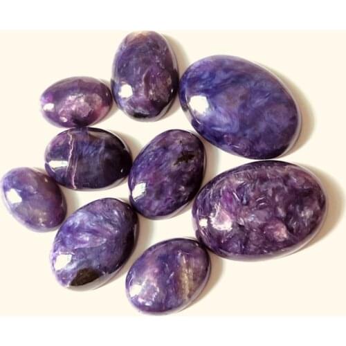 Wholesale 2pcs Natural Charoite Bead Cabochon 8x10 10x12 10x14mm 12x16mm 13x18mm 18x25mm Oval Gem stone Bead,Ring Face Cabochon