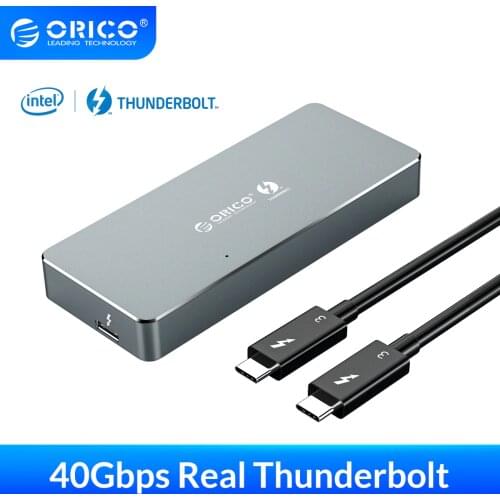 ORICO Thunderbolt 3 40Gbps NVME M.2 SSD Enclosure 2TB Aluminum Type-C with 40Gbps Thunderbolt 3 C to C Cable For Mac Windows