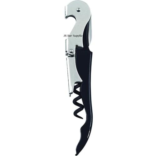 Wine Bottle Opener Double Hinged Waiters Corkscrew (Black)