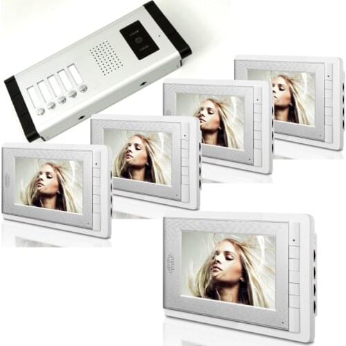 V70C Wired Video Door Phone 5 Monitor Wired Intercom SYSTEM