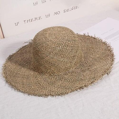 Fashion Breathable Straw Hat Beach Sun Hats For Women Natural Seagrasses Hat Ladies Round Top Summer Hat Dropshipping Wholesale