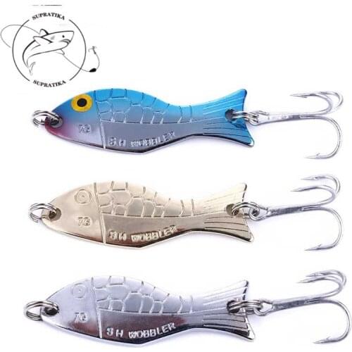 Artificial Metal Plating Hard Bait Bass Durable Sequins Waterproof Fishing 3pcs/set 5cm/7gColor Mixing With Sharp Hook Wobblers