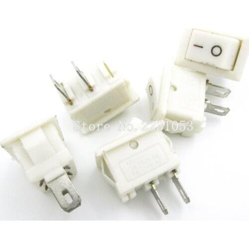 10PCS/LOT 10*15mm Mini White Switch SPST 2PIN ON/OFF Boat Rocker Switch 3A/250V KCD1-101