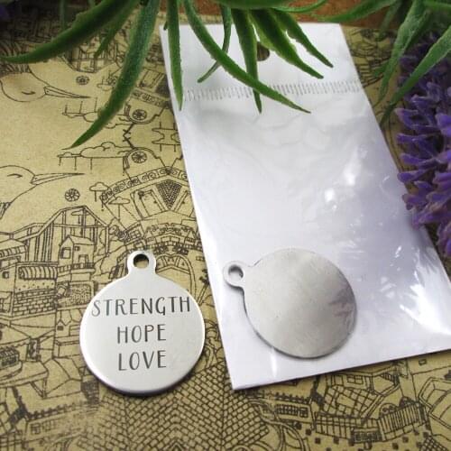 20pcs--"Strength Hope Love"stainless steel charms 5 styles for choosing DIY Charms for necklace bracelet