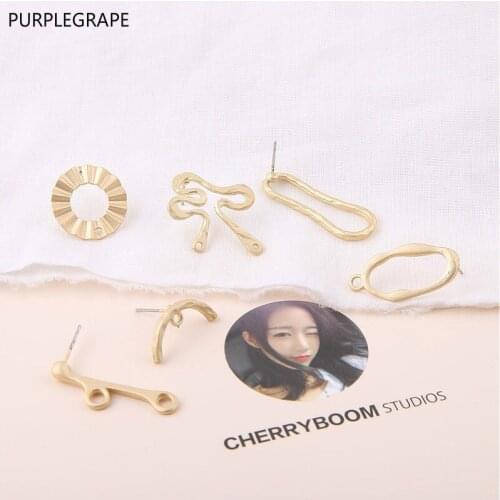 10pcs Stud Earrings DIY Jewelry Handmade Accessories Alloy Yakin Color Protection Elliptical Material Pendant