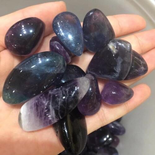 100g Natural purple fluorite crystal quartz polished tumbled stone crystal healing energy stones wholesale