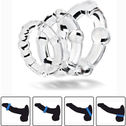 3PCS/Set Durable Cock Rings Bead Penis Ring Male Delay Ejaculation Lasting Erection Ring Sex Toys For Men Adults Erotic Sex Shop