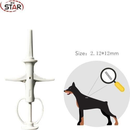 70pcs 134.2KHz 2.12*12mm FDX-B Pet Microchips with Syringe for animals chip Pig Cow Cattle Horse Dog Fish