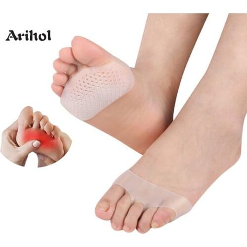 Arihol Medical Gel Forefoot Pad Half Yard Cushion Insole Feet Toes Pain Relief Bunion Splint Sleeve Anti-slip Insole Pad