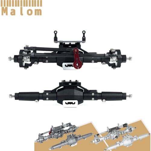 RC Car CNC Diamond-Shaped Metal Complete Front & Rear Axle for 1/10 RC Crawler Truck Axial SCX10 II 90046 90047 RGT 86100