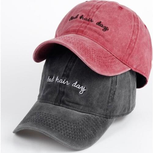 VORON 2017 Dad Hat Solid Washed Baseball Caps Women Men Bad Hair Day OOPS Letter Embroidery Couple Cap Pink Black Trucker Hat