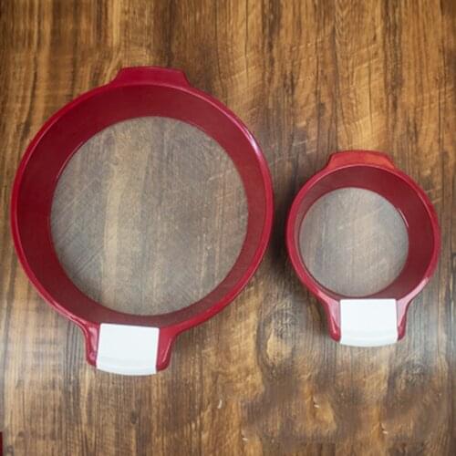 Large/Small Optional Kitchen Fine Mesh Flour Sifter Professional Round Flour Sieve Baking Tools Cake Sieve Baking Accessories