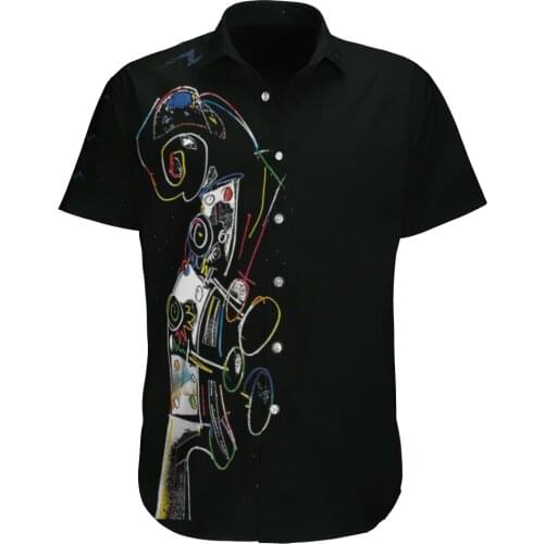 Black Anime 3D Beach Hawaiian 2021 Summer Shirt Short Sleeve Shirt Streetwear Oversized Breathable Camisa Social Chemise Homme-9