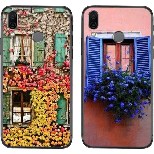 Black Waterproof Pretty Prime Soft House With Flowers At Windows Gift For Huawei P50 P40 P30 P20 P10 Lite E Plus Pro P Smart Z