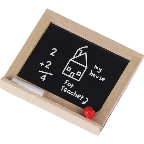 1pc Wooden Mini Chalkboard Model Dollhouse Miniatures Accessories DIY Childrens Room Accessories Small Blackboard 1:12