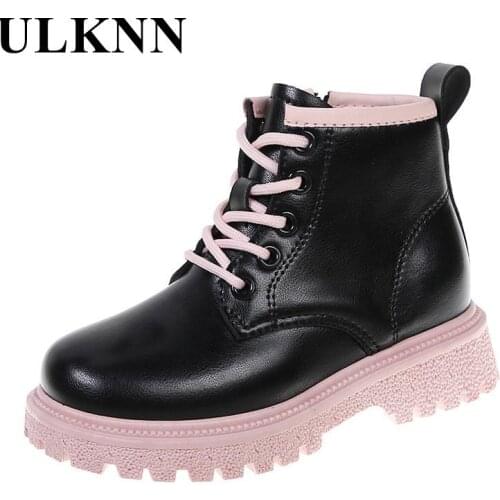 Childrens Martin Boots New Grils 2021 Fashion Boots Baby Boy Childrens Shoes Infant Purple Leather Shoes Flats For Students