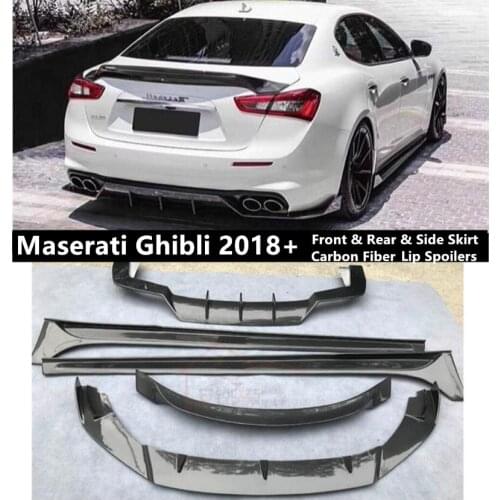 Carbon Fiber Front Rear Bumper Diffuser Side Skirt Lip Spoilers For Maserati Ghibli 2018 2019 2020 2021 Spoiler Car Accessories