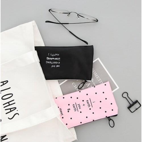 DL Korea creative canvas simple pencil pencil box of large capacity storage Makeup Bag Purse student supplies