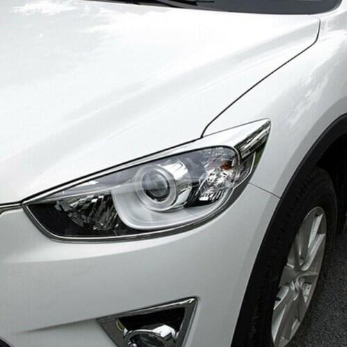 For Mazda CX-5 CX5 2013-2017 ABS Chrome Front Head Light Lamp Cover Trim Molding