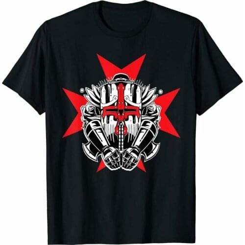 Crusader Knights Templar Warrior Armor Cross Weapons T-Shirt. Summer Cotton O-Neck Short Sleeve Mens T Shirt New S-3XL