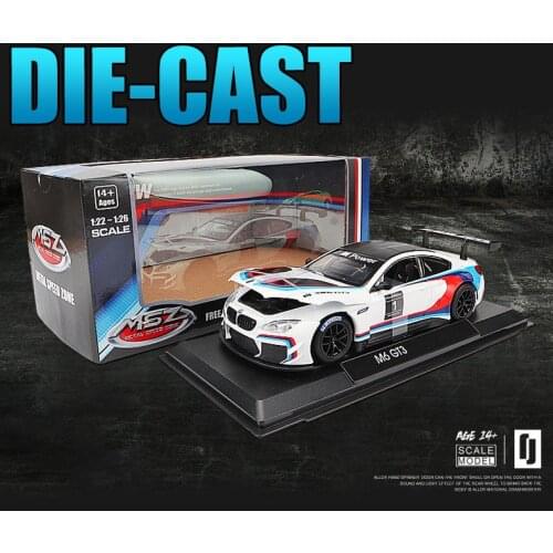 High 1:24 M6 GT3 Le Mans Racing Car Free Wheeling Light Sport Racing Model Toy Diecast Metal Alloy Miniature Replica Kids Toy