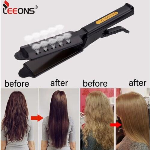 Leeons Steam Hair Straightener Four-Gear Temperature Control Ionic Steam Straighten Professional Hair Straightener Remington