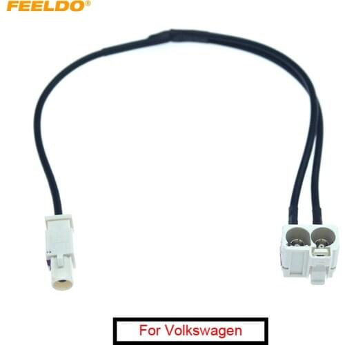For Volkswagen Head Unit FAKRA 2 In 1 Diversity Resume Convertor Splitter Y Cable Wire Harness for RNS510 Antenna Radio Adapter