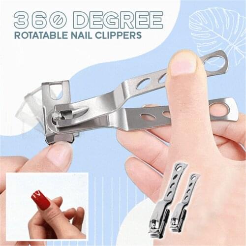 2Pcs Stainless Steel 360 Degree Rotating Nail Clipper Nail Cutting Machine Professional Nail Trimmer Toe Nails Clipper Tools 312