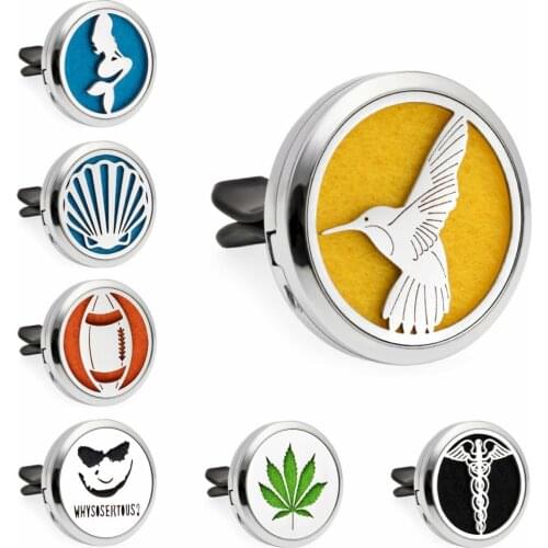 Mermaid Essential Oil Perfume Locket Hummingbird Car Diffuser Vent Clip Magnetic Random Send 10pcs Oil Pads as Gift