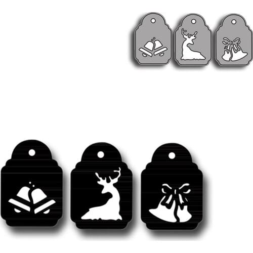 Tag Cards Of Christmas Bell Deer metal cutting dies new 2021 Christmas Bell Deer Decorative Embossing PaperCard Crafts Die Cuts