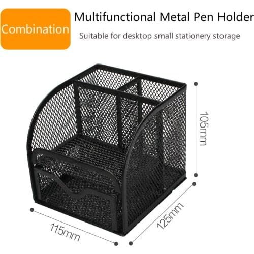 Multi-function Desk Organizer Metal Fuselage More Durable School Offices Stationery Storage Box