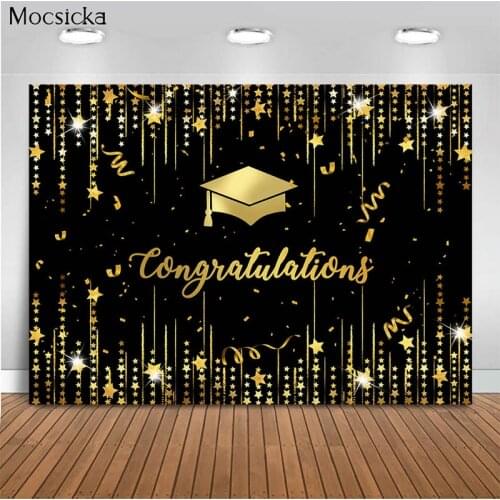 Mocsicka Graduation Theme Background Bachelor Hat Starlight Decoration Style Child Portrait Photo Background Photography Studio
