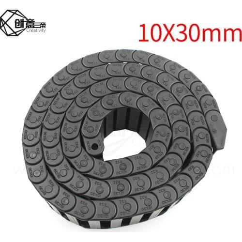 Bridge Cable Chain 1 Meter 10x30mm Cable Drag Chain Wire Carrier with end connectors for CNC Router Machine Tools