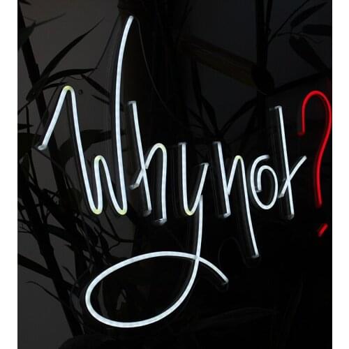 Neon Signs Custom Room Office Decoration Ins Wall Hanging Wall Art Why Not Phrase Flexible Led Transparent Acrylic Neon Light