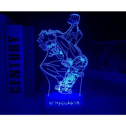 SK8 The Infinity Reki Anime Helix White Base Led Night Light for Kids Brithday Gift Bedroom Decor Nightlight Manga Room 3D Lamp