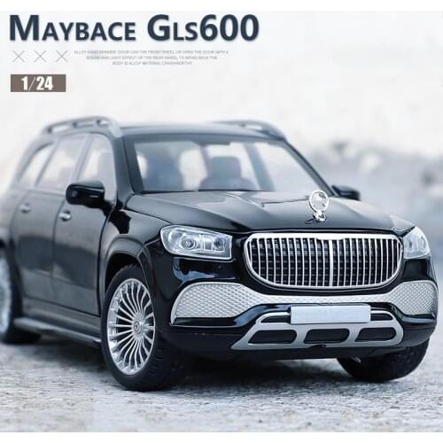 New 1:24 Maybach GLS600 Diecast Car Models High Simulation Vehicle Toy With Light Music 6 Doors Can Be Opened Gifts For Children