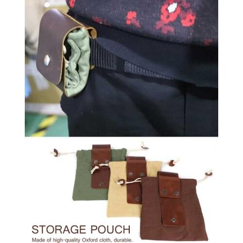 New Leather And Canvas Bushcraft Bag Garden Fruit Picking Bag Outdoor Camping Storage Bag Waist Hanging Tool Bag Drop